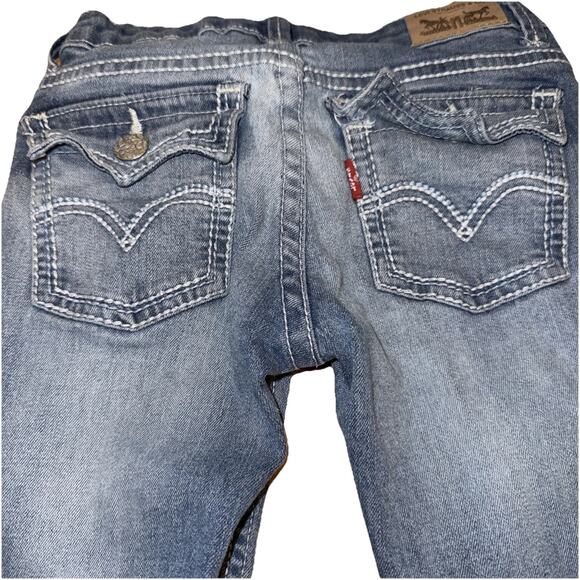 PREOWNED Levi’s Girls Embellished Pocket Bootcut Jeans Size 7 Reg - Picture 3 of 5